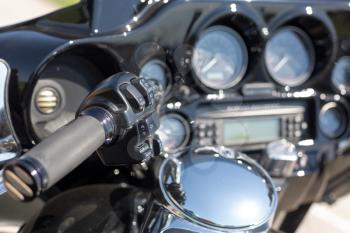Chromed handlebar of a motorcycle