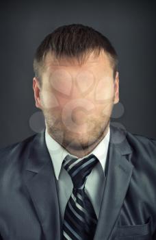 Portrait of businessman without face