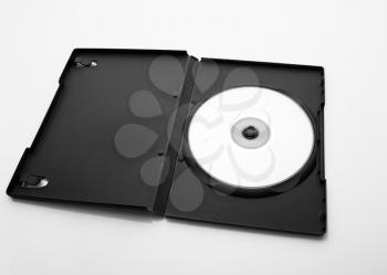 DvD Case Open With DvD Disk  on white background