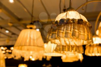 Vintage lamps in yellow color
