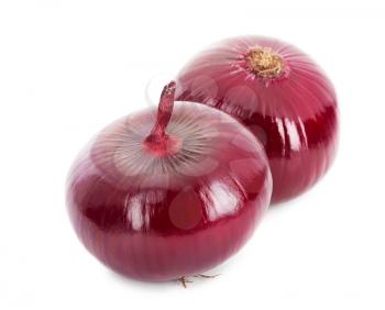 Red onion. Isolated over white background. Fresh vegetables.