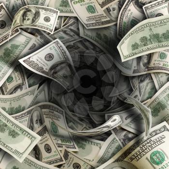 Tunnel of $100 dollar bills