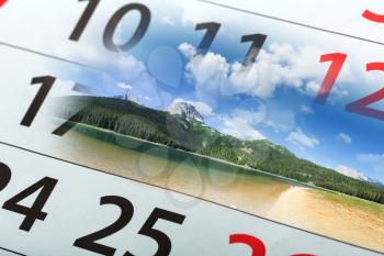 Calendar  with beautiful mountains  landscape