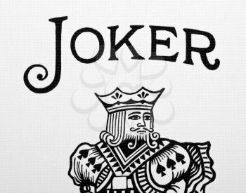 Close-up view of Joker card. Enigmatic card