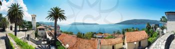 Panoramic view from Herceg-Novi city to Boka-Kotor Bay, Montenegro