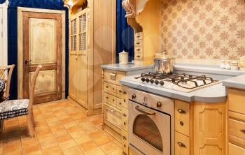 Luxury light wood custom kitchen interior design