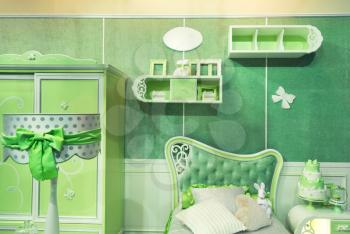 Nice luxury light green big bedroom