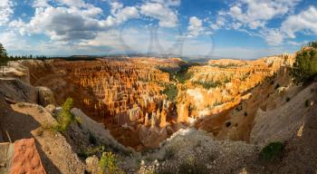 Panoramic top view on Bryce Canyon National Park with skyline, Utah, USA