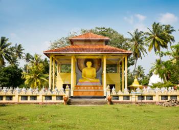 Buddha temple on Sri Lanka, Ceylon. Asia culture