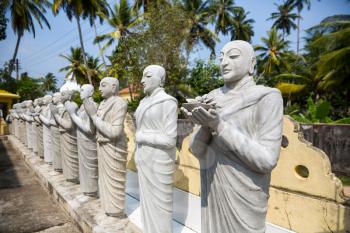 Buddha statues in a temple on Sri Lanka, Ceylon. Asia culture