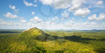 Scenic green valley and tea mountains, Ceylon. Landscape of Sri Lanka