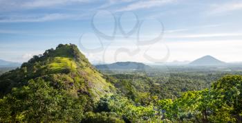 Green valley and blue sky, Ceylon scenery. Landscape of Sri Lanka