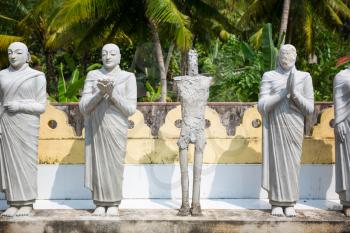 Buddha statues in a temple on Ceylon, Shri Lanka. Asia culture, bubbhism religion