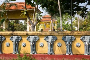 Sri Lanka attractions, old buddha temple, sacred animal. Unesco heritage. Asia culture, bubbhism religion