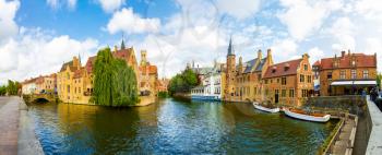 Belgium, Brugge, ancient European town, buildings on river. Tourism and travel, famous europe landmark, popular places, West Flanders, Bruge