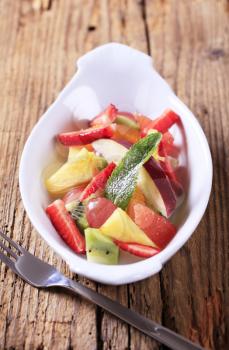Bowl of fresh fruit salad 