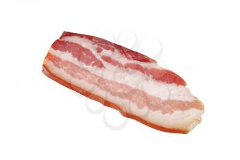 Slice of bacon isolated on white