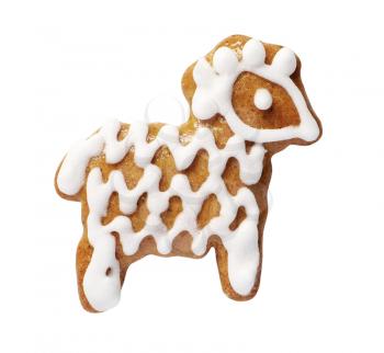 Gingerbread cookie in the shape of a ram