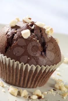 Delicious double chocolate muffin 