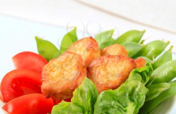 Savory fritters with fresh vegetables