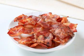Crispy rashers of streaky bacon