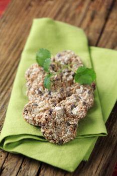 Healthy cookies made from rolled oats and seeds