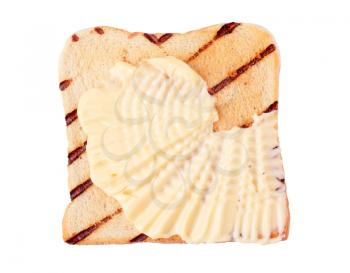 Slice of grill toasted bread with  margarine