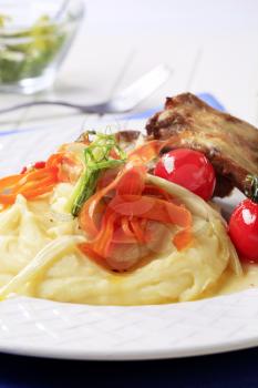 Side dish - Mashed potato and  braised vegetables 