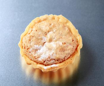 Small shortbread tart shell with nut filling 