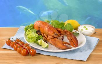 Lobster and vegetable garnish


