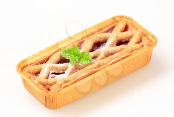 Mini dessert tart with lattice topping