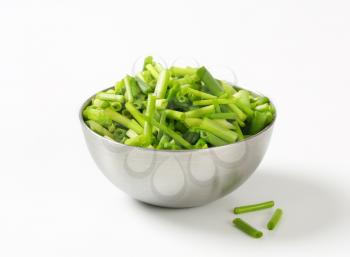 Chopped chives in a bowl