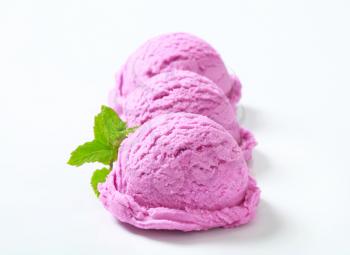 Scoops of blueberry ice cream