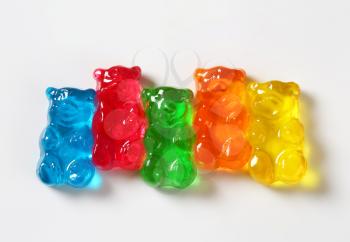Fruit flavored gummy bears in assorted colors