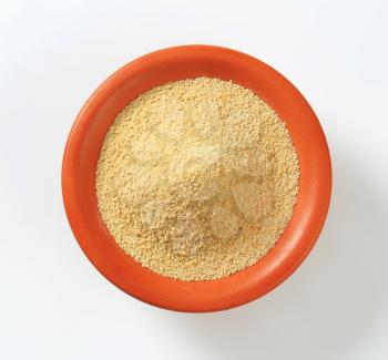 Bowl of dry bread crumbs