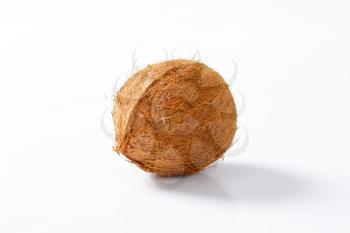 Fresh coconut fruit on white background
