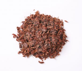 Pile of grated plain chocolate