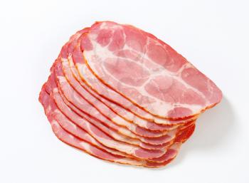 Thin sliced smoked pork neck