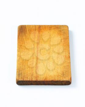Studio shot of rectangle wooden cutting board