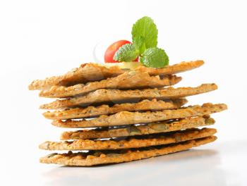 Whole grain crackers with cheddar and pepitas