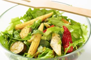 Bowl of salad with pickled vegetables
