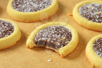 Mini tarts with chocolate coconut filling