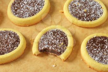 Mini tarts with chocolate coconut filling