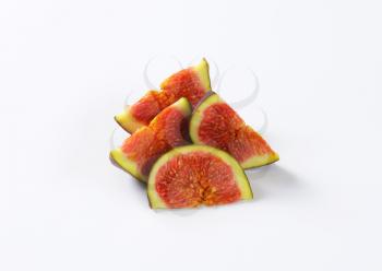 Studio shot of sliced fresh fig fruit