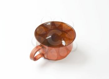 Pottery soup mug with handle
