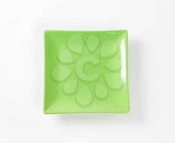 Small square green dinner plate