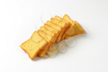 Twice baked sliced white bread