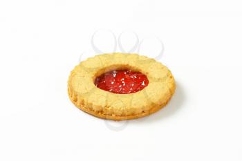 Whole wheat shortbread cookie filled with red currant preserve