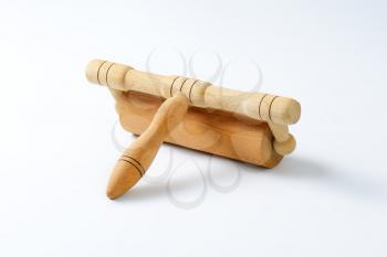wooden rolling pin with handle