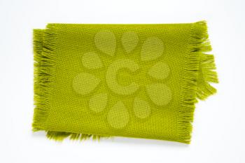 green cotton table runner with fringe